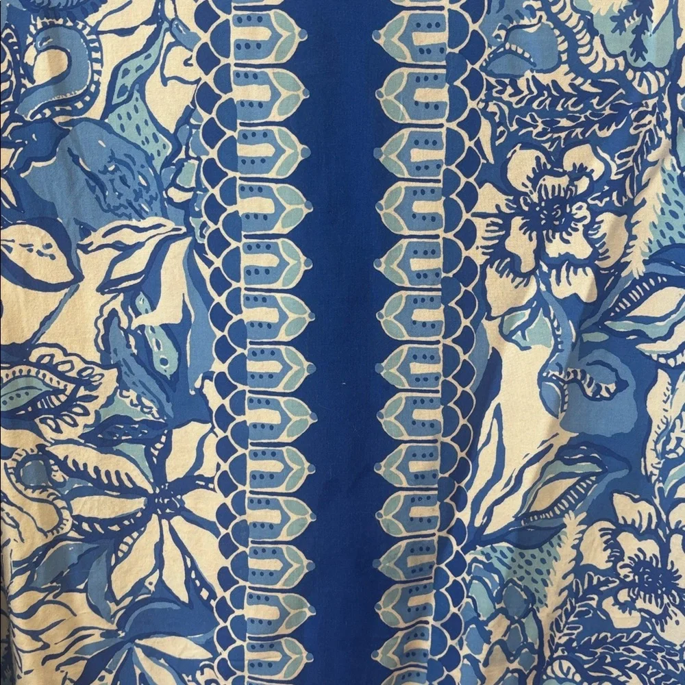 New Lilly Pulitzer Blue Floral Tunic Top - Picture 3 of 5